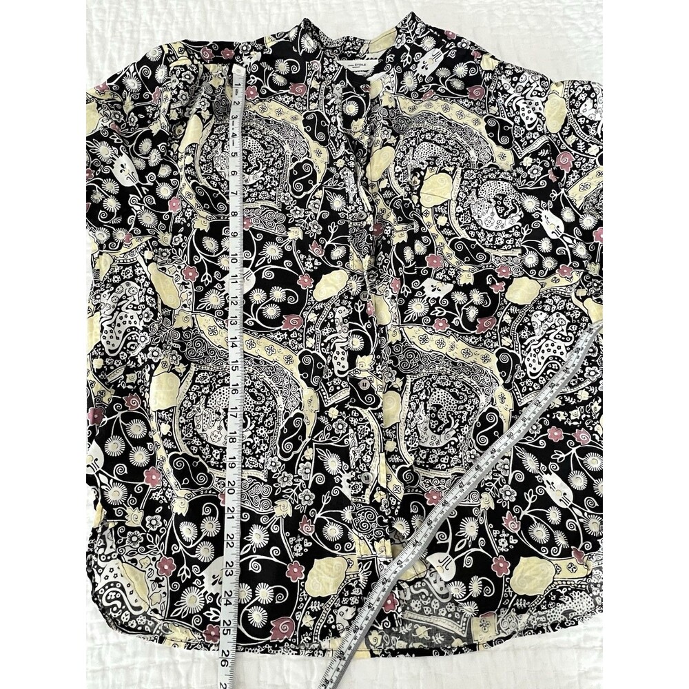 Isabel Marant Etoile Blue Mixed Paisley Print Buttondown Top Size 40/8 EUC - Picture 9 of 9